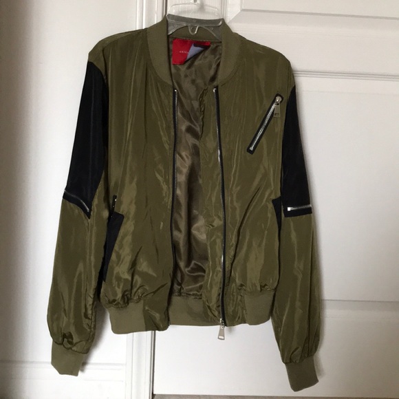 AKIRA Green + Black Zipper Bomber Jacket - Picture 5 of 5